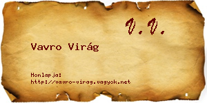 Vavro Virág névjegykártya